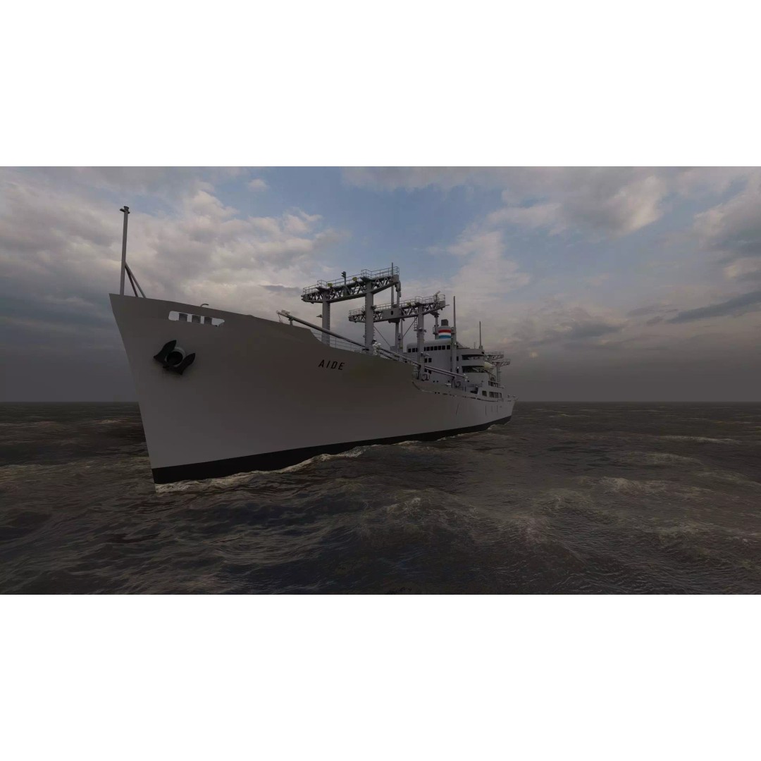 Bulk Carrier Ship 3D Model – Rigged Tanker Vessel, FBX, OBJ - View 2