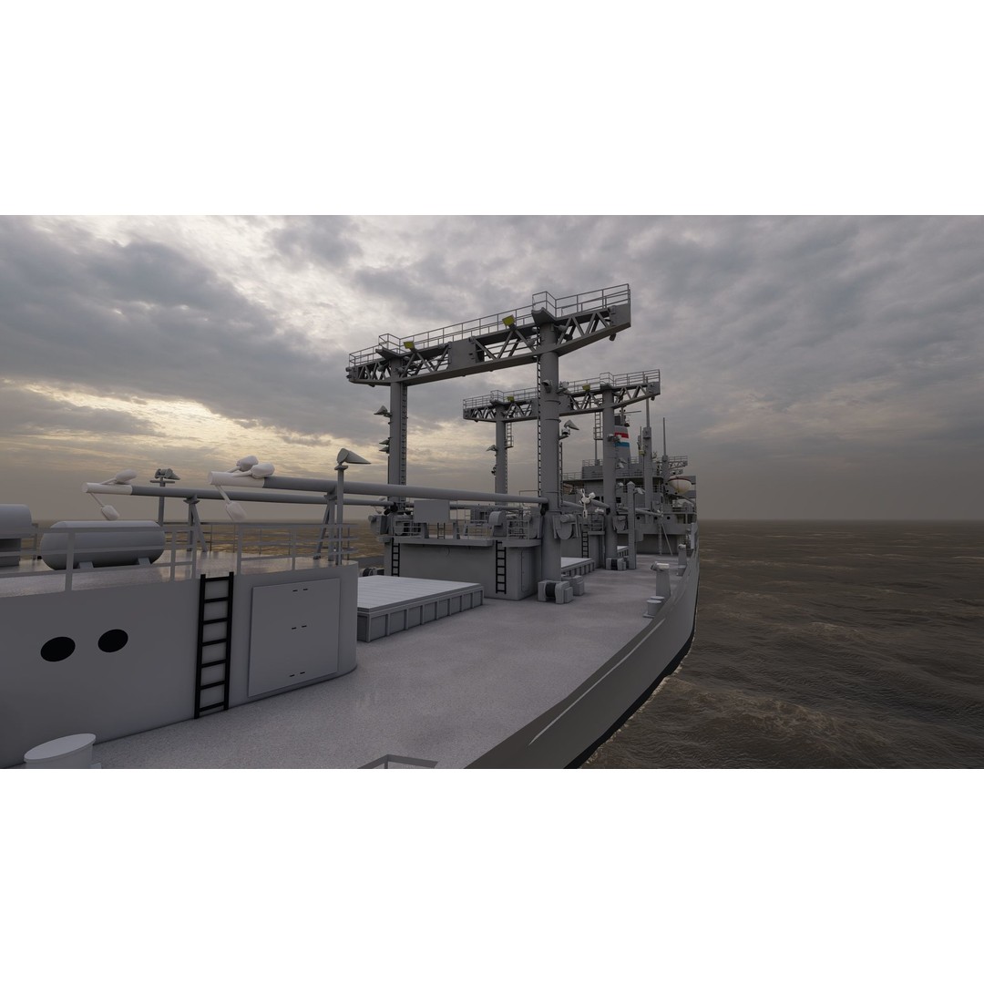 Bulk Carrier Ship 3D Model – Rigged Tanker Vessel, FBX, OBJ - View 3
