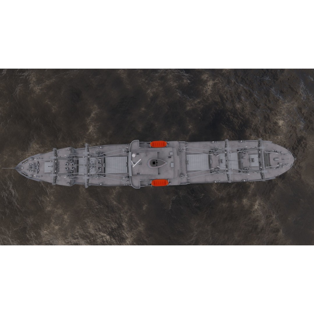 Bulk Carrier Ship 3D Model – Rigged Tanker Vessel, FBX, OBJ - View 4