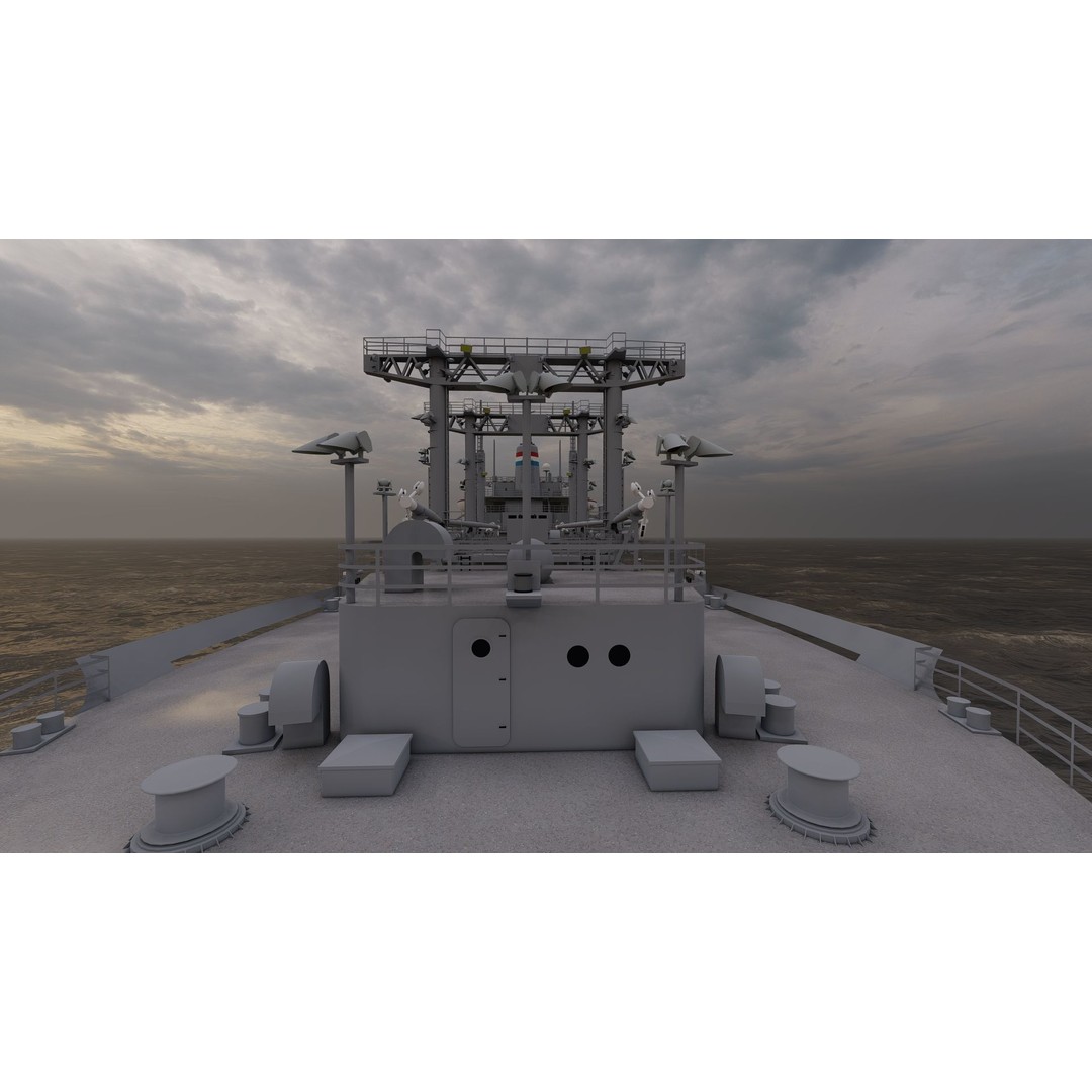 Bulk Carrier Ship 3D Model – Rigged Tanker Vessel, FBX, OBJ - View 5