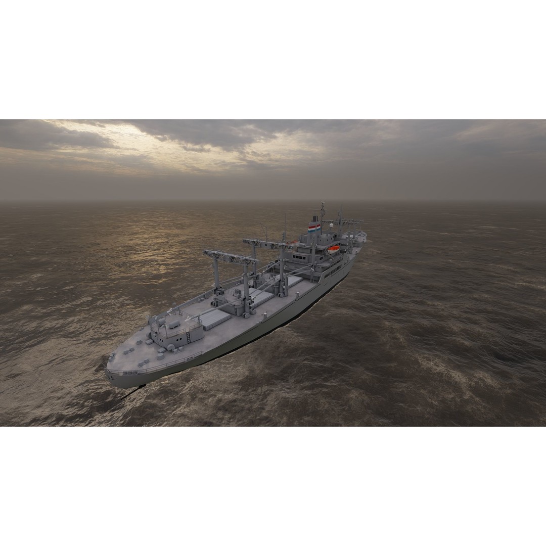 Bulk Carrier Ship 3D Model – Rigged Tanker Vessel, FBX, OBJ - View 6