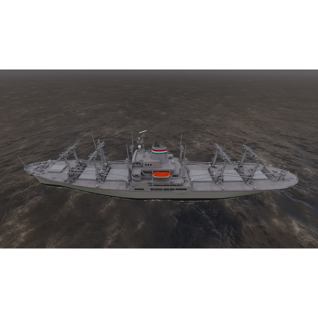 Bulk Carrier Ship 3D Model – Rigged Tanker Vessel, FBX, OBJ - View 8