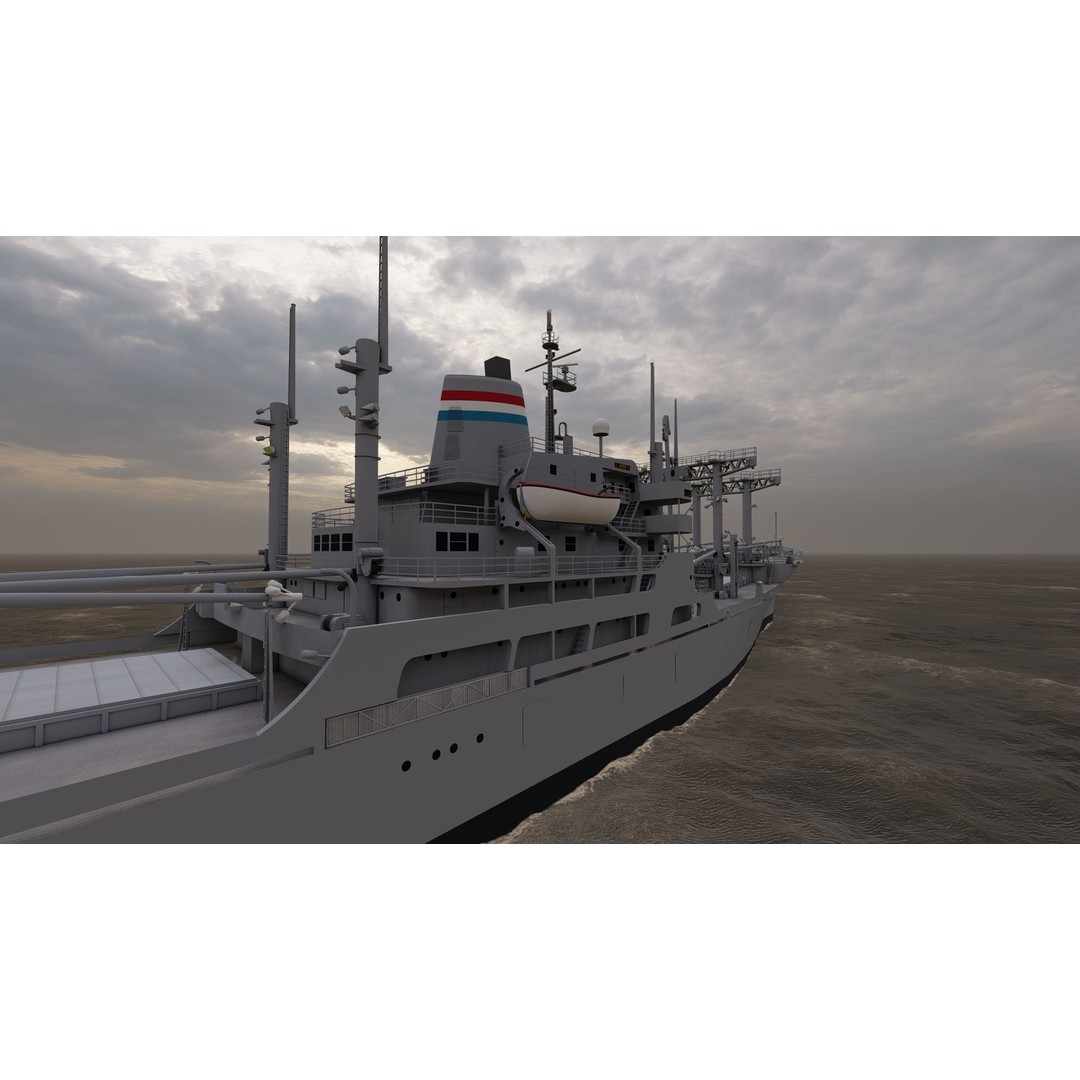 Bulk Carrier Ship 3D Model – Rigged Tanker Vessel, FBX, OBJ - View 9