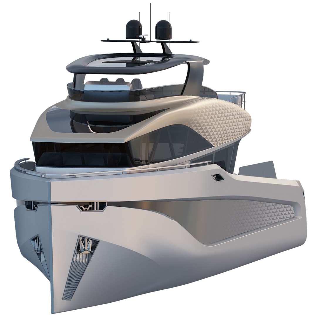 Kerkinitida Electric Motor Yacht 3D Model – Luxury 27m Design, FBX - View 4