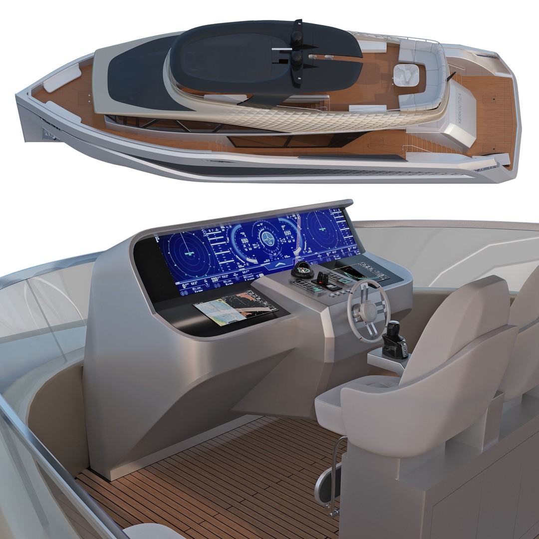 Kerkinitida Electric Motor Yacht 3D Model – Luxury 27m Design, FBX - View 6