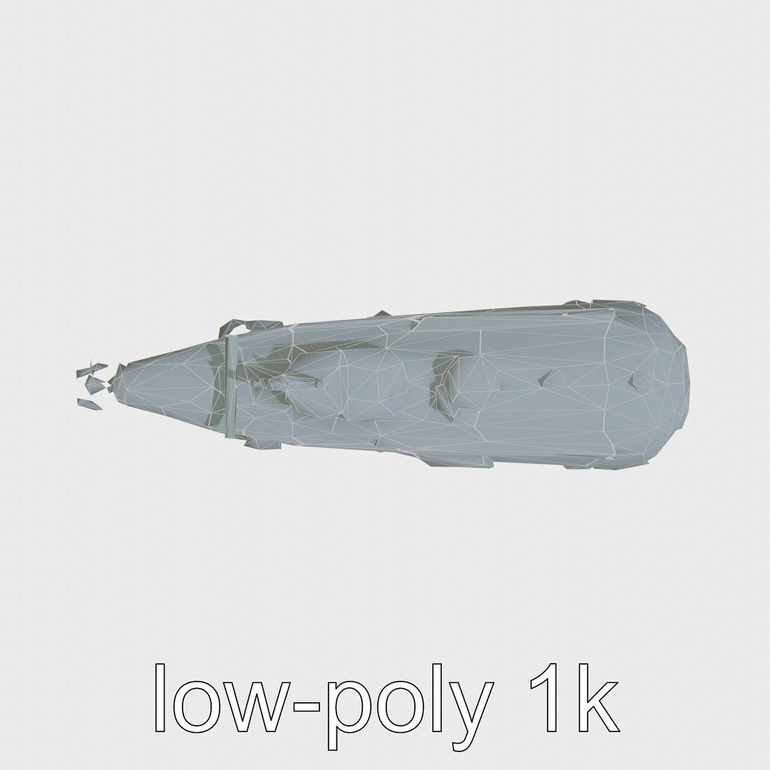 Vintage Submarine 3D Model – Low Poly PBR Game Asset, FBX - View 13
