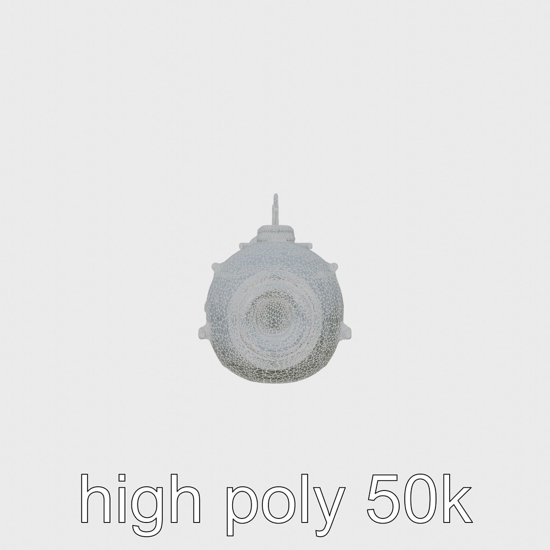 Vintage Submarine 3D Model – Low Poly PBR Game Asset, FBX - View 25
