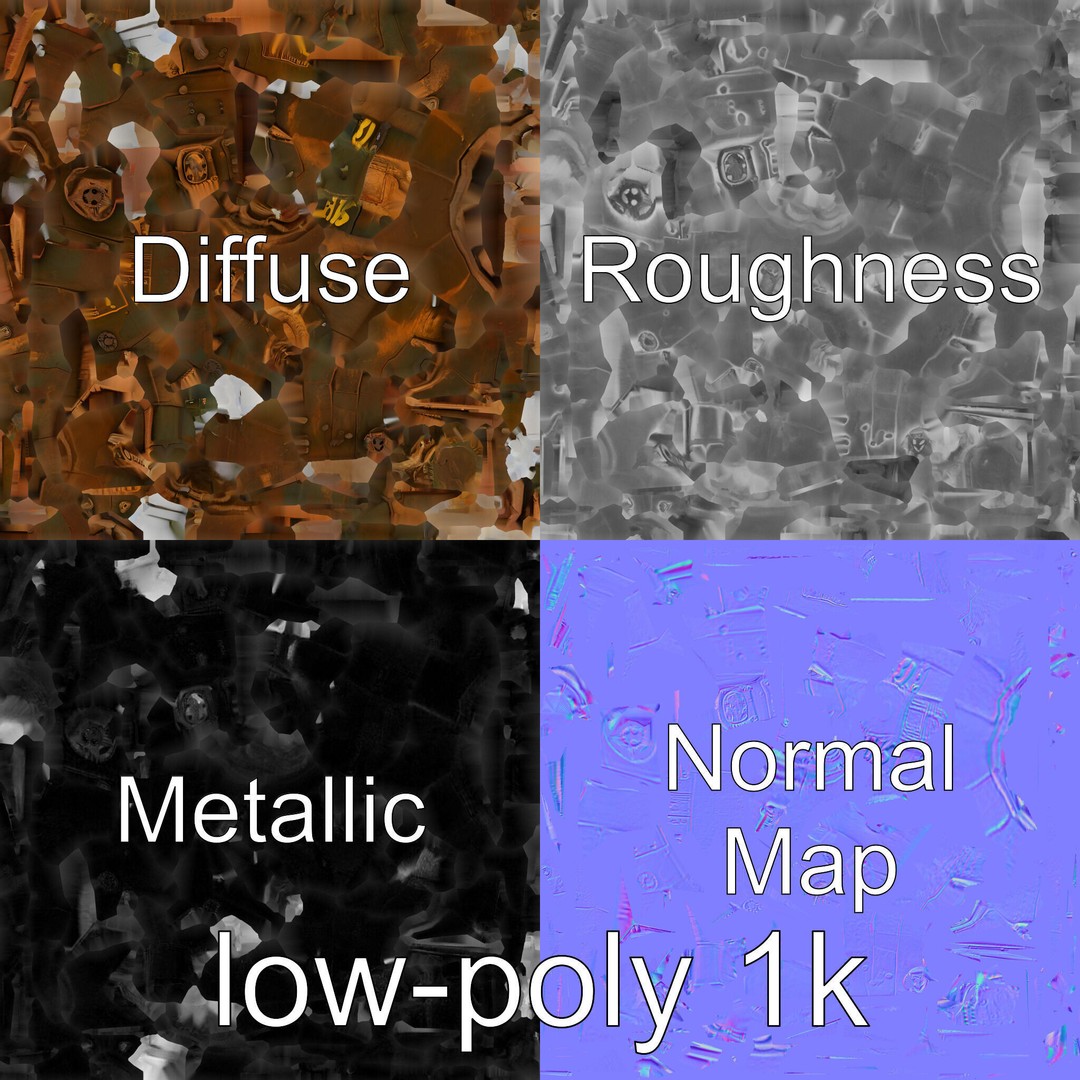 Vintage Submarine 3D Model – Low Poly PBR Game Asset, FBX - View 3