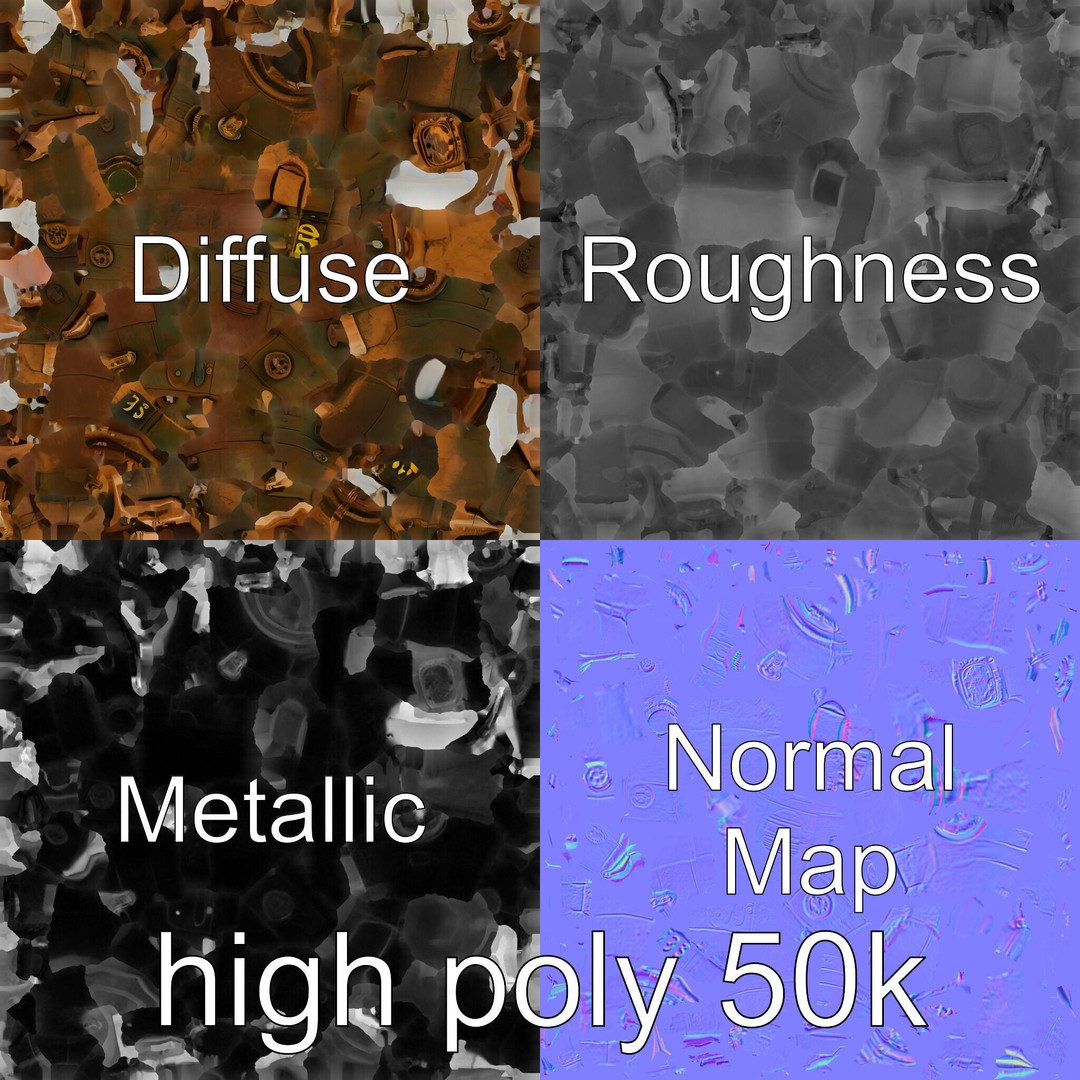 Vintage Submarine 3D Model – Low Poly PBR Game Asset, FBX - View 31