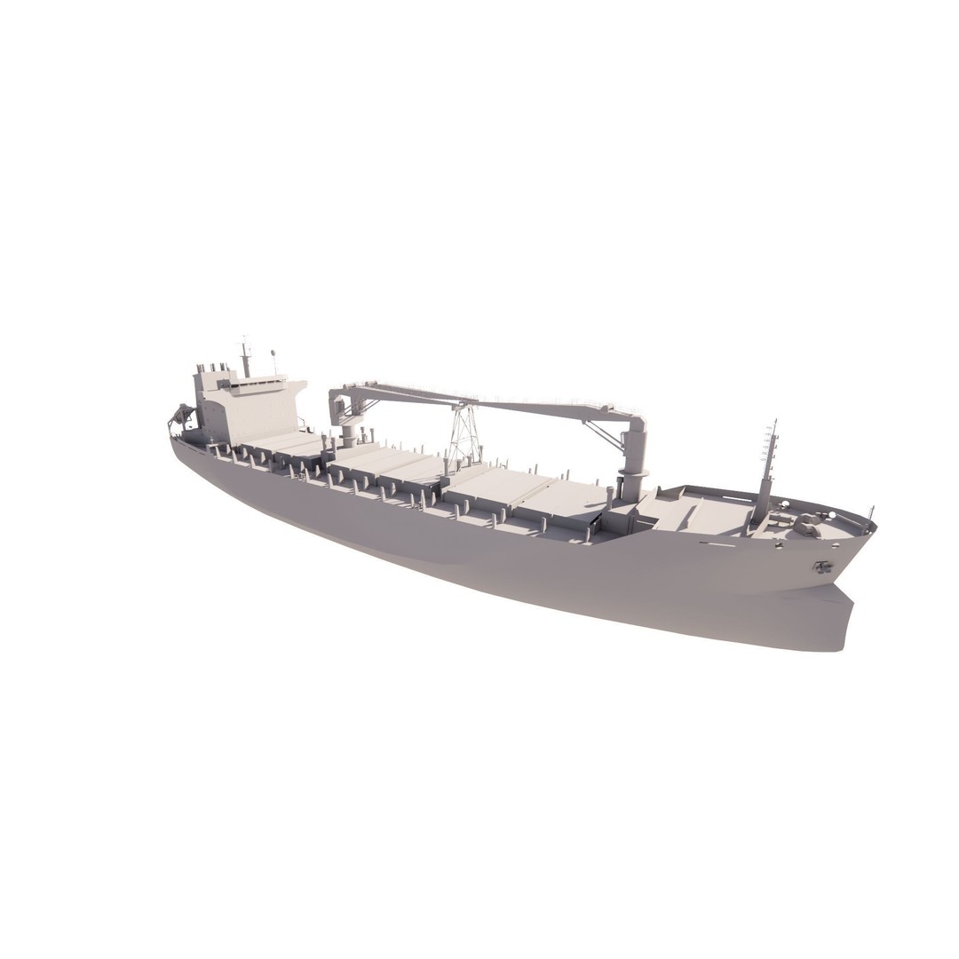 Bulk Carrier Ship 3D Model – Rigged Industrial Vessel, FBX & OBJ