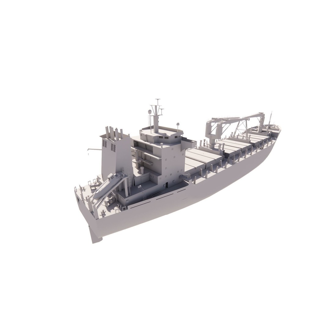 Bulk Carrier Ship 3D Model – Rigged Industrial Vessel, FBX & OBJ - View 12