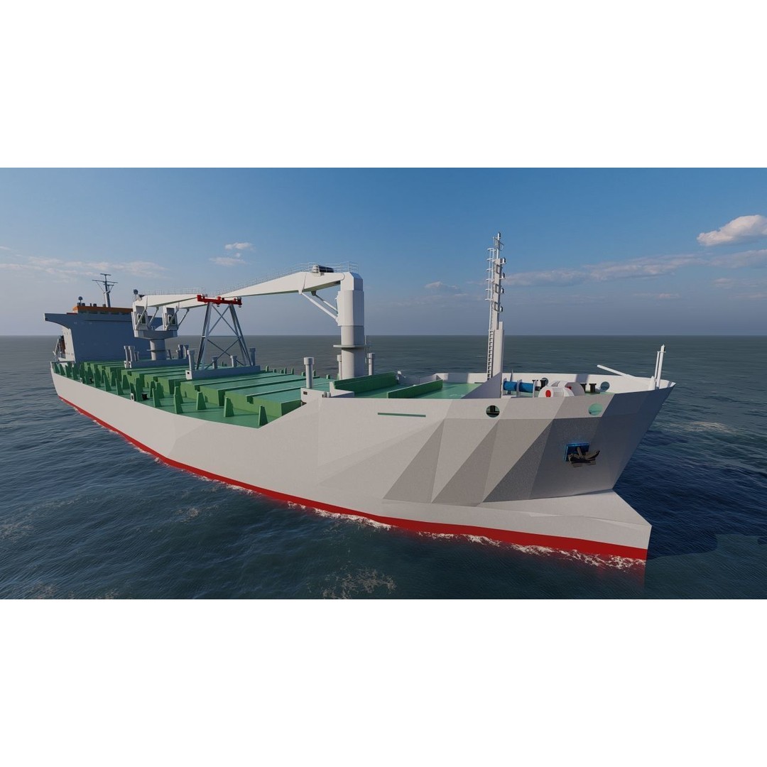 Bulk Carrier Ship 3D Model – Rigged Industrial Vessel, FBX & OBJ - View 13