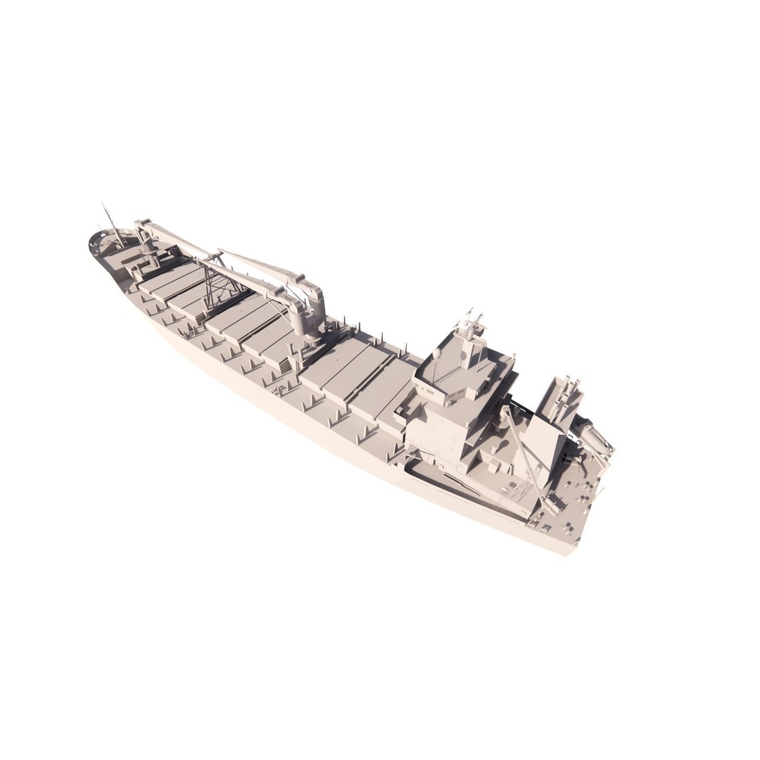 Bulk Carrier Ship 3D Model – Rigged Industrial Vessel, FBX & OBJ - View 14