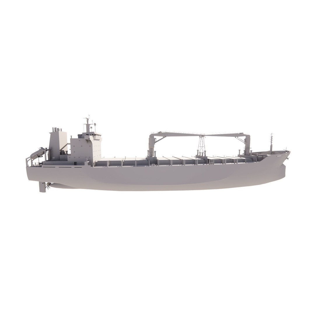 Bulk Carrier Ship 3D Model – Rigged Industrial Vessel, FBX & OBJ - View 18