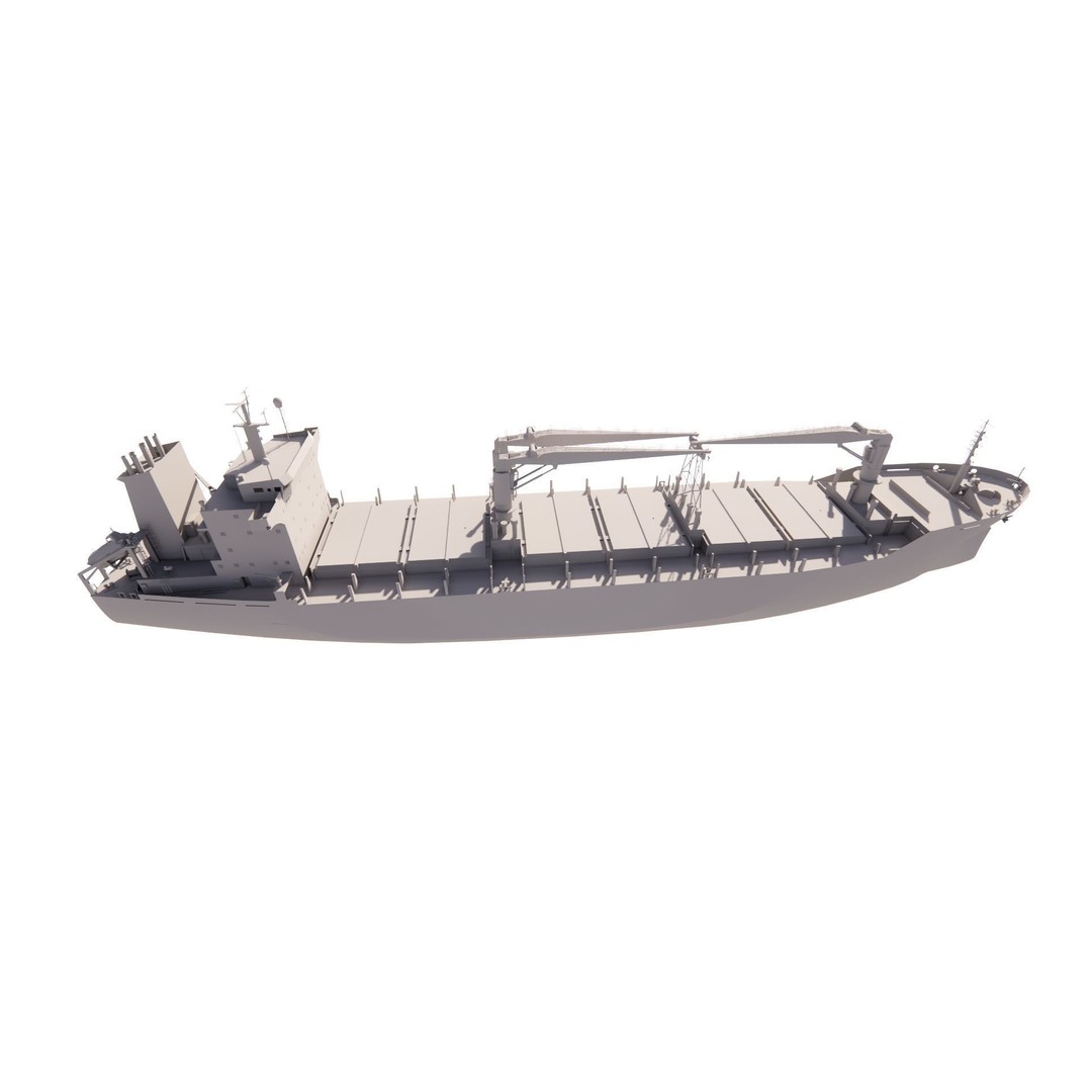 Bulk Carrier Ship 3D Model – Rigged Industrial Vessel, FBX & OBJ - View 19