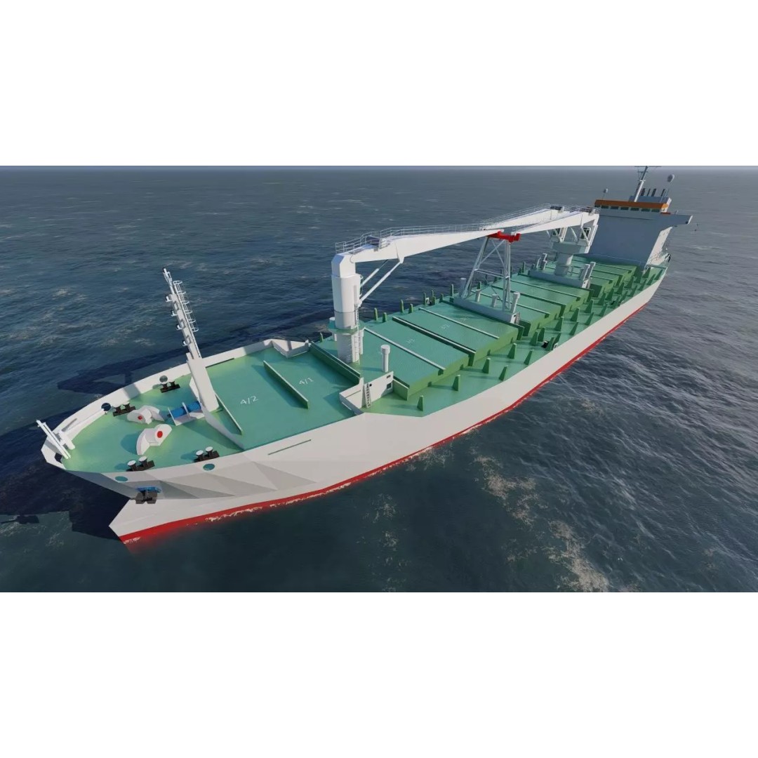 Bulk Carrier Ship 3D Model – Rigged Industrial Vessel, FBX & OBJ - View 2