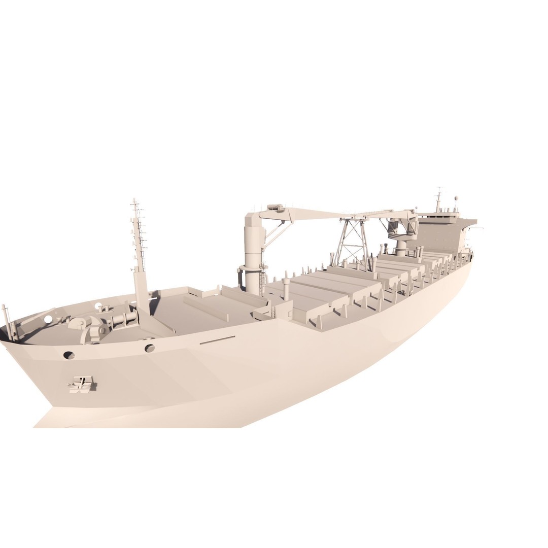 Bulk Carrier Ship 3D Model – Rigged Industrial Vessel, FBX & OBJ - View 21