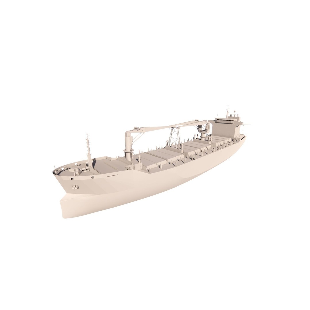 Bulk Carrier Ship 3D Model – Rigged Industrial Vessel, FBX & OBJ - View 22