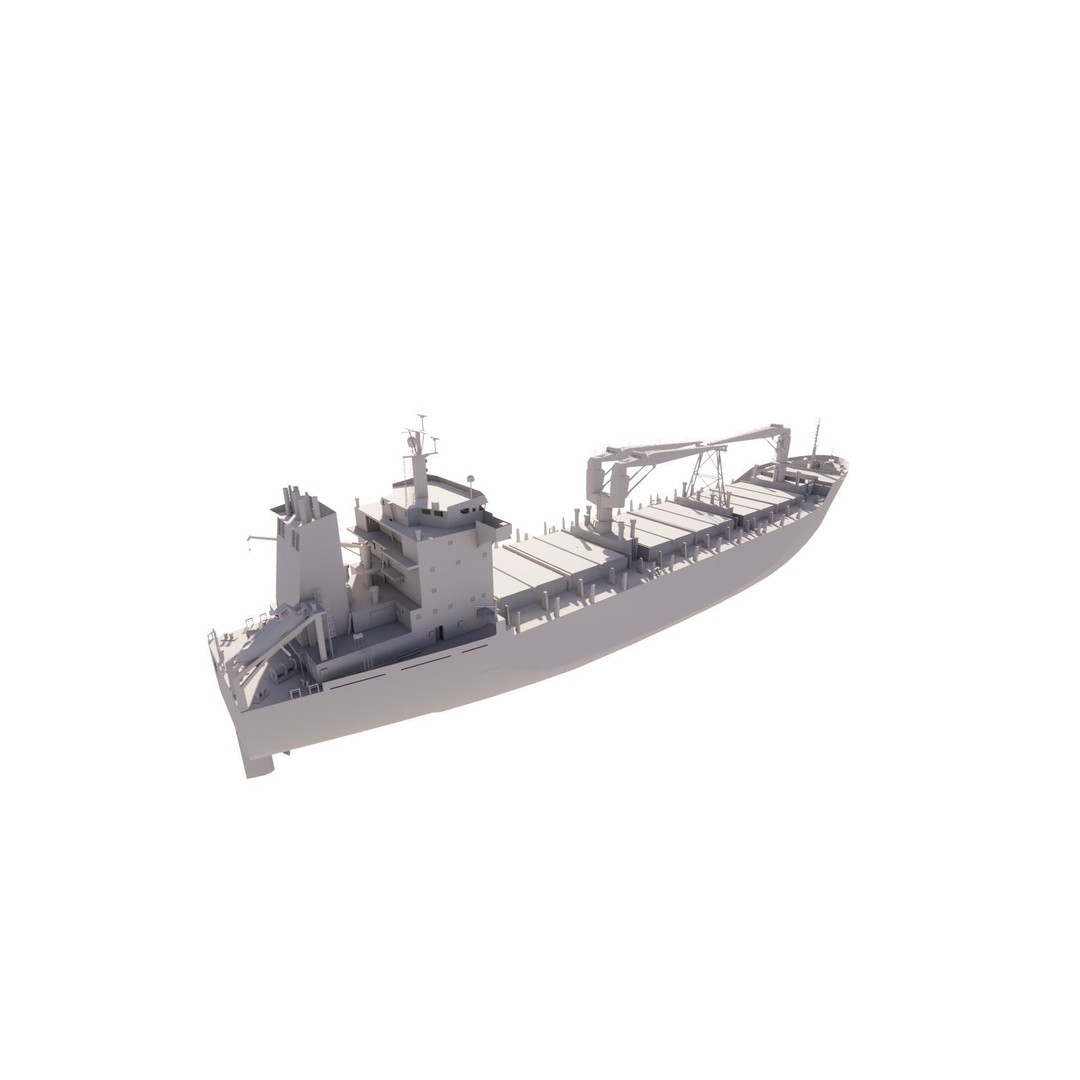Bulk Carrier Ship 3D Model – Rigged Industrial Vessel, FBX & OBJ - View 23