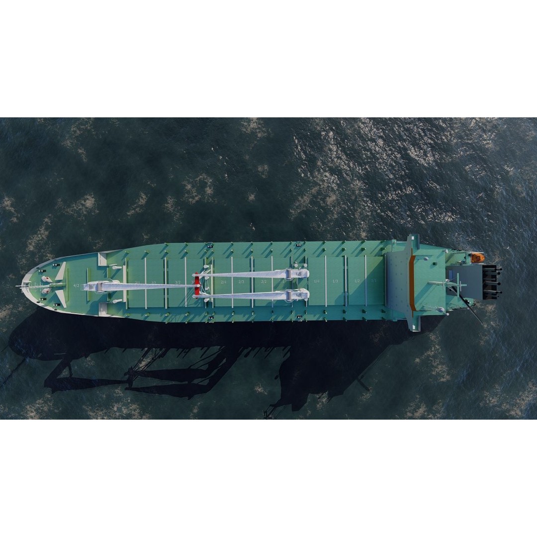 Bulk Carrier Ship 3D Model – Rigged Industrial Vessel, FBX & OBJ - View 3