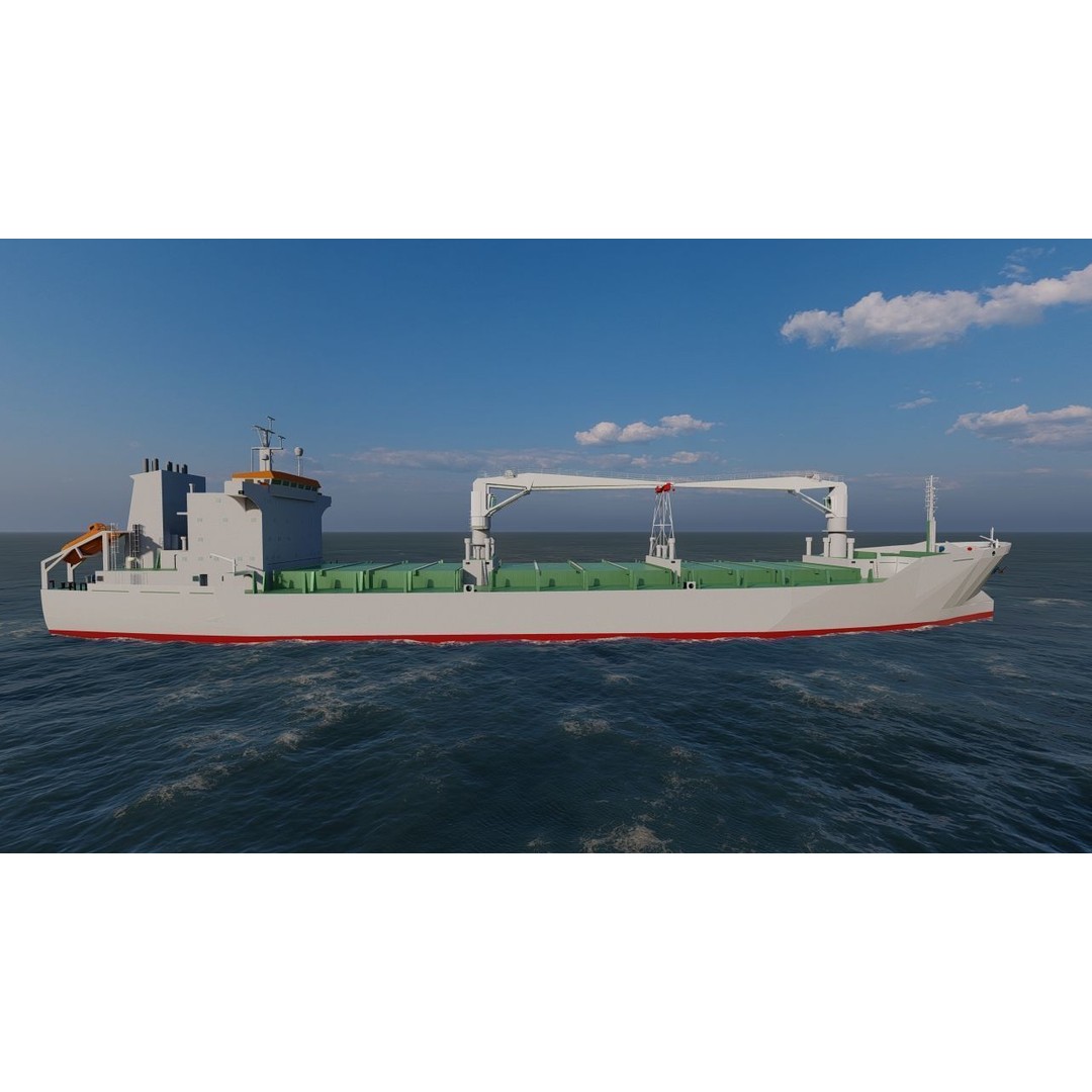 Bulk Carrier Ship 3D Model – Rigged Industrial Vessel, FBX & OBJ - View 5