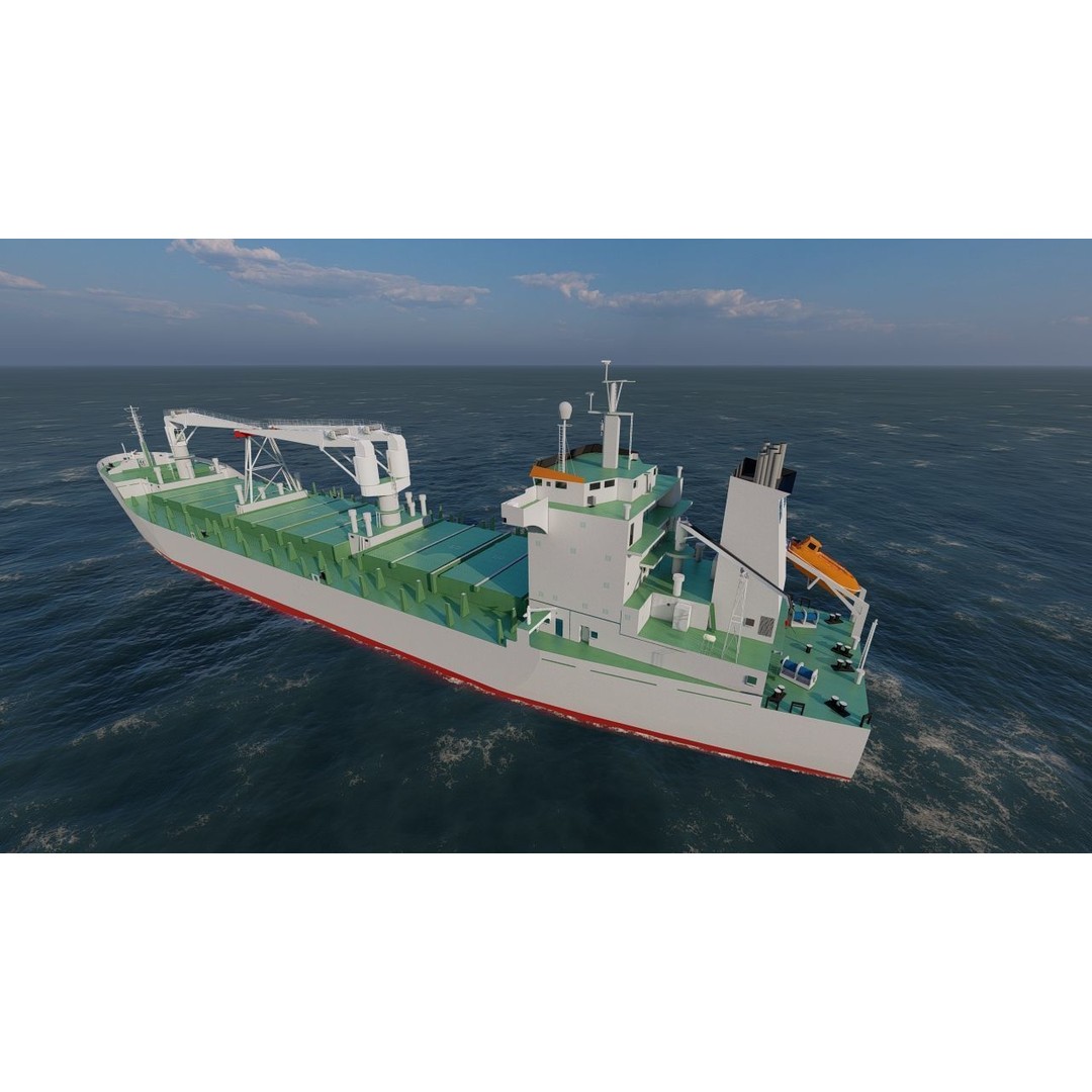 Bulk Carrier Ship 3D Model – Rigged Industrial Vessel, FBX & OBJ - View 7