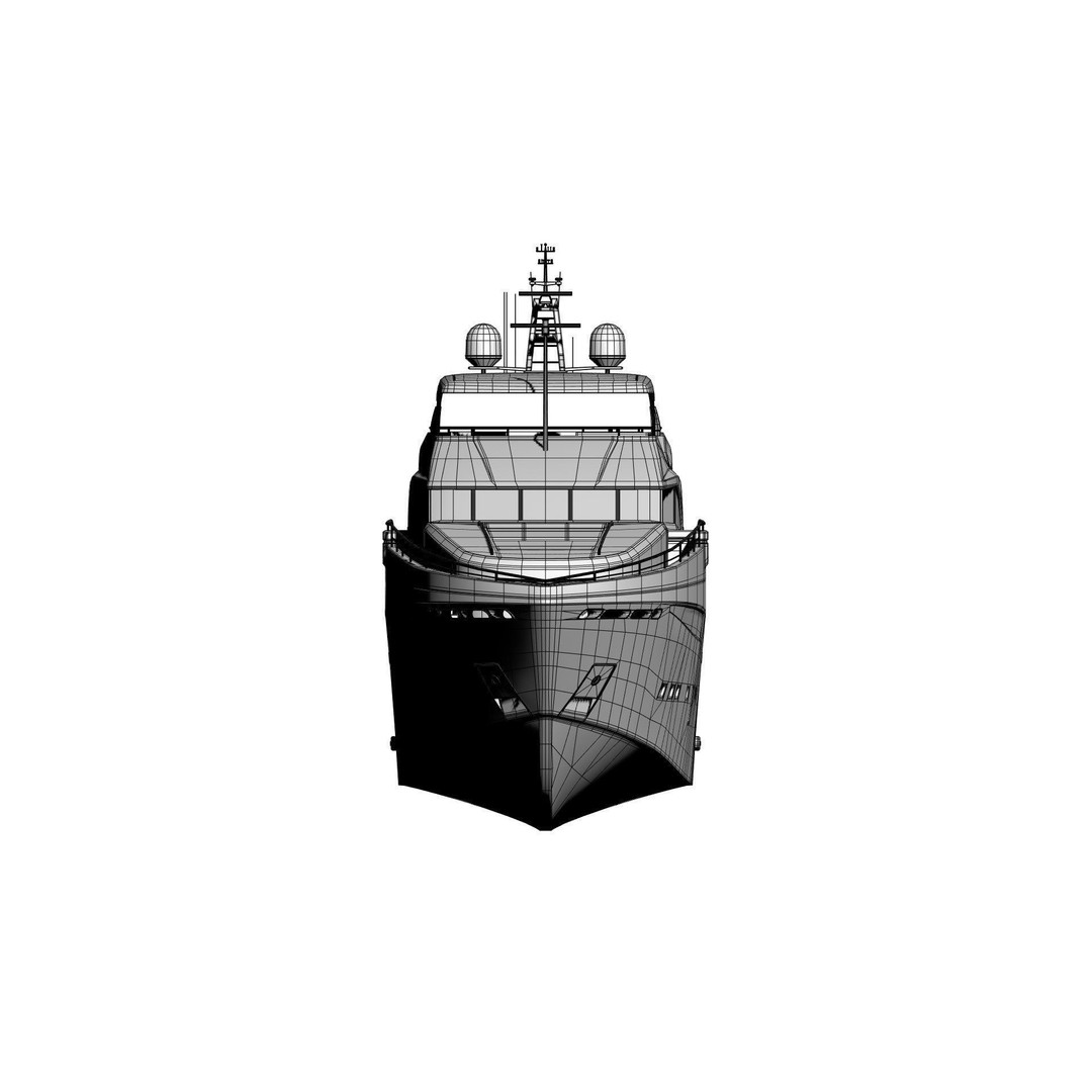 Large Luxurious Yacht 3D Model – Mid Poly Boat Asset, FBX, Blender