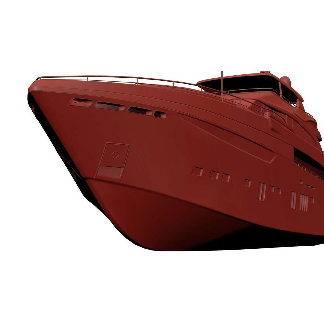 Large Luxurious Yacht 3D Model – Mid Poly Boat Asset, FBX, Blender - View 10