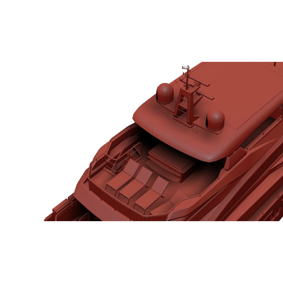 Large Luxurious Yacht 3D Model – Mid Poly Boat Asset, FBX, Blender - View 11