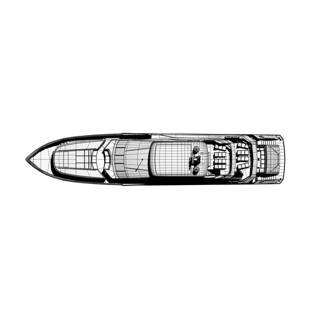Large Luxurious Yacht 3D Model – Mid Poly Boat Asset, FBX, Blender - View 13