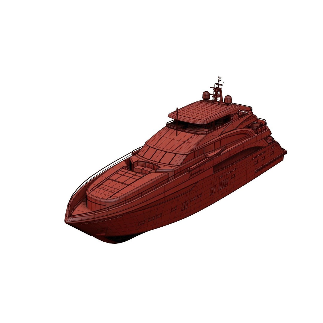 Large Luxurious Yacht 3D Model – Mid Poly Boat Asset, FBX, Blender - View 6