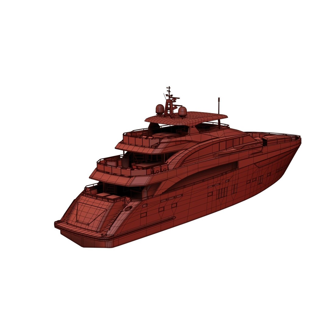 Large Luxurious Yacht 3D Model – Mid Poly Boat Asset, FBX, Blender - View 7