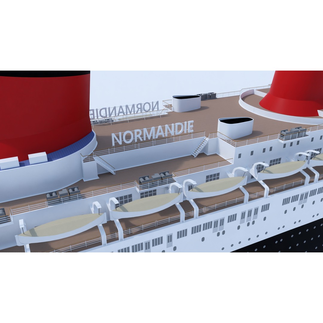 SS Normandie 3D Model – Historic Ocean Liner for SketchUp - View 13