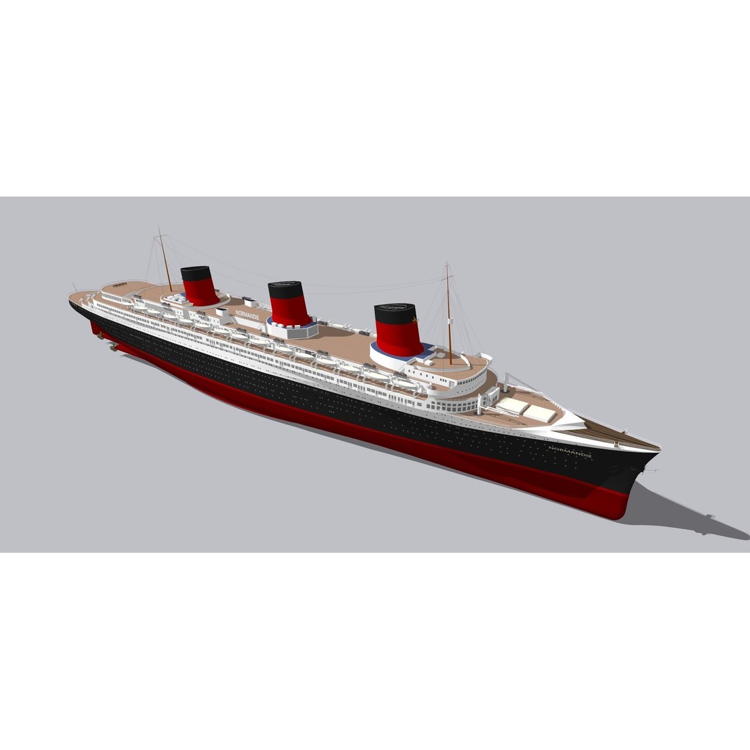 SS Normandie 3D Model – Historic Ocean Liner for SketchUp - View 16