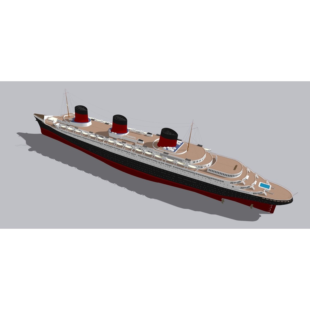 SS Normandie 3D Model – Historic Ocean Liner for SketchUp - View 17