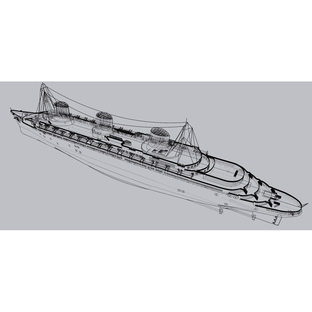 SS Normandie 3D Model – Historic Ocean Liner for SketchUp - View 18