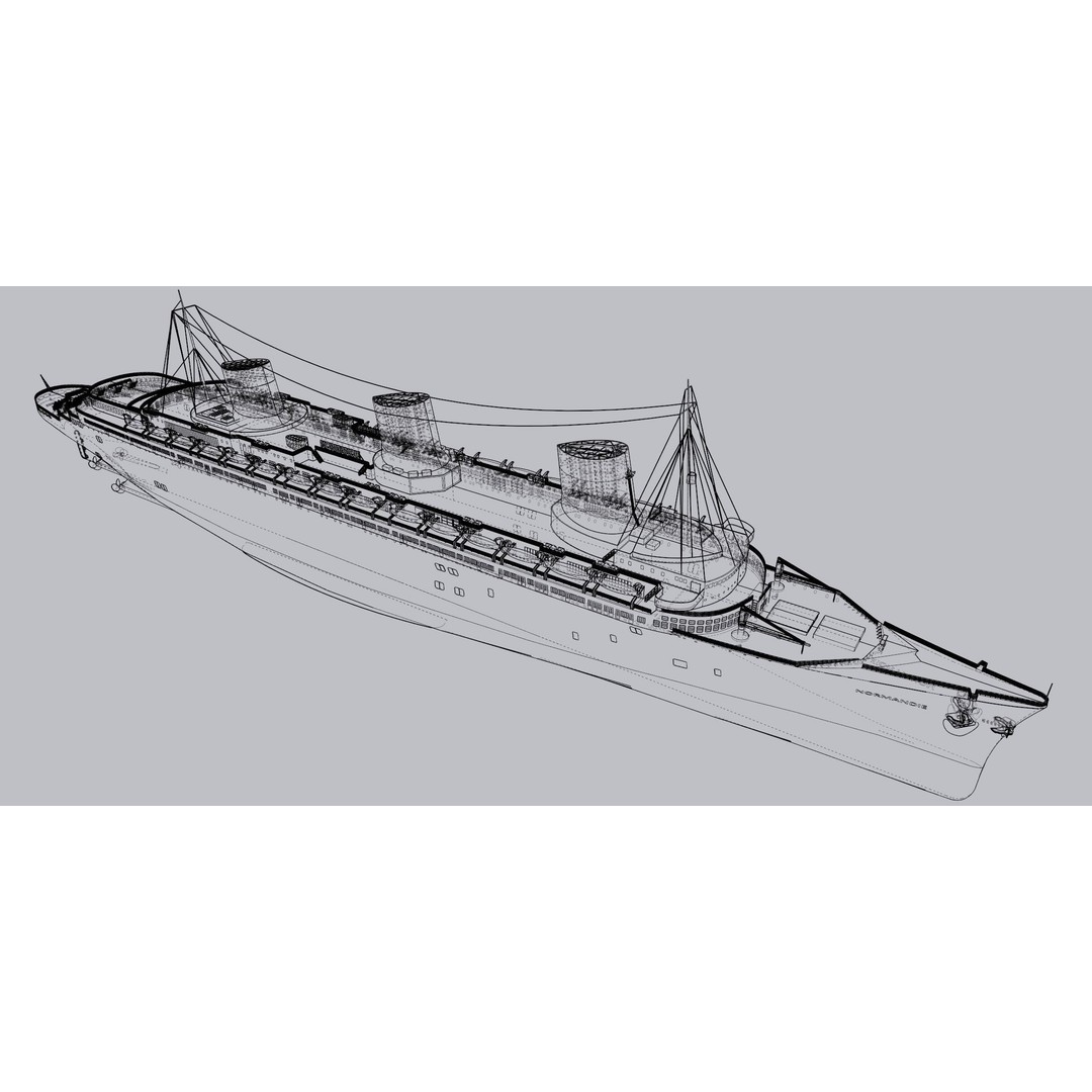 SS Normandie 3D Model – Historic Ocean Liner for SketchUp - View 19