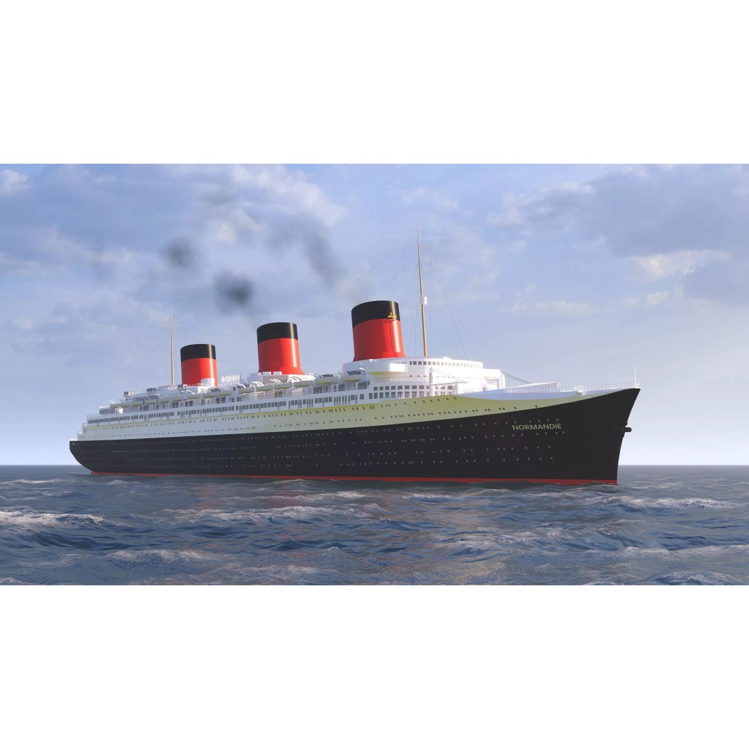 SS Normandie 3D Model – Historic Ocean Liner for SketchUp - View 2