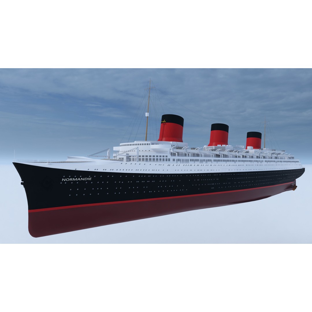 SS Normandie 3D Model – Historic Ocean Liner for SketchUp - View 3