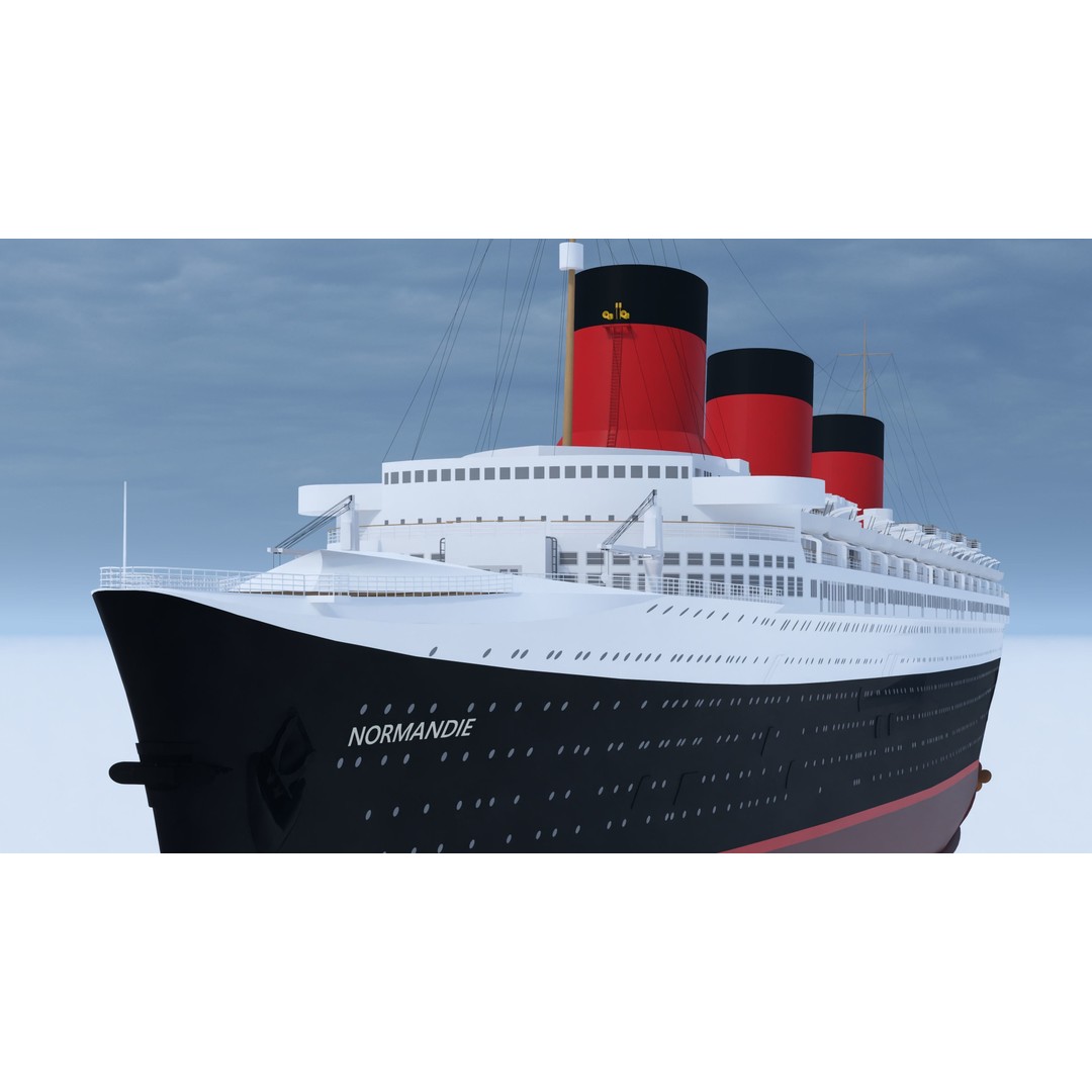 SS Normandie 3D Model – Historic Ocean Liner for SketchUp - View 4