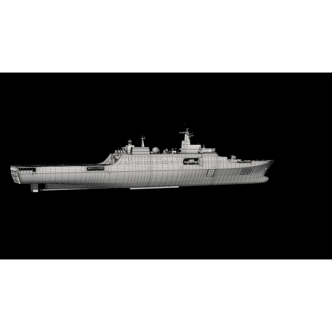 Kunlunshan Amphibious Transport Dock 3D Model – Military Watercraft, FBX, OBJ - View 11