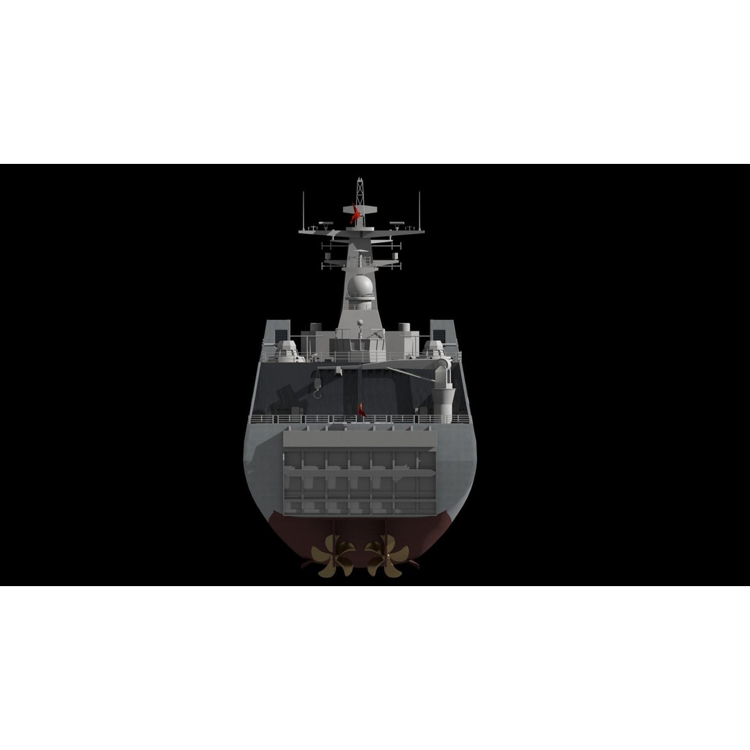 Kunlunshan Amphibious Transport Dock 3D Model – Military Watercraft, FBX, OBJ - View 27