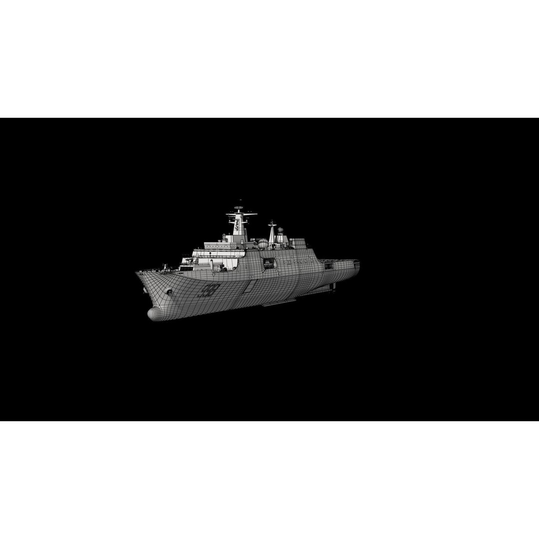 Kunlunshan Amphibious Transport Dock 3D Model – Military Watercraft, FBX, OBJ - View 8