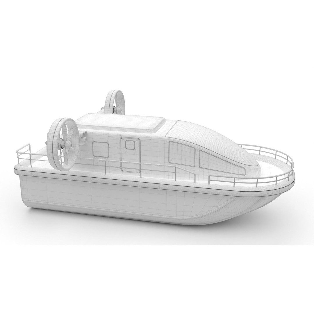 Airboat 3D Model – PBR Game-Ready Watercraft, FBX, OBJ