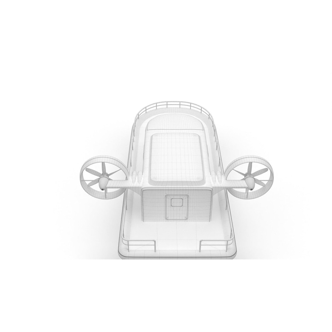 Airboat 3D Model – PBR Game-Ready Watercraft, FBX, OBJ - View 10