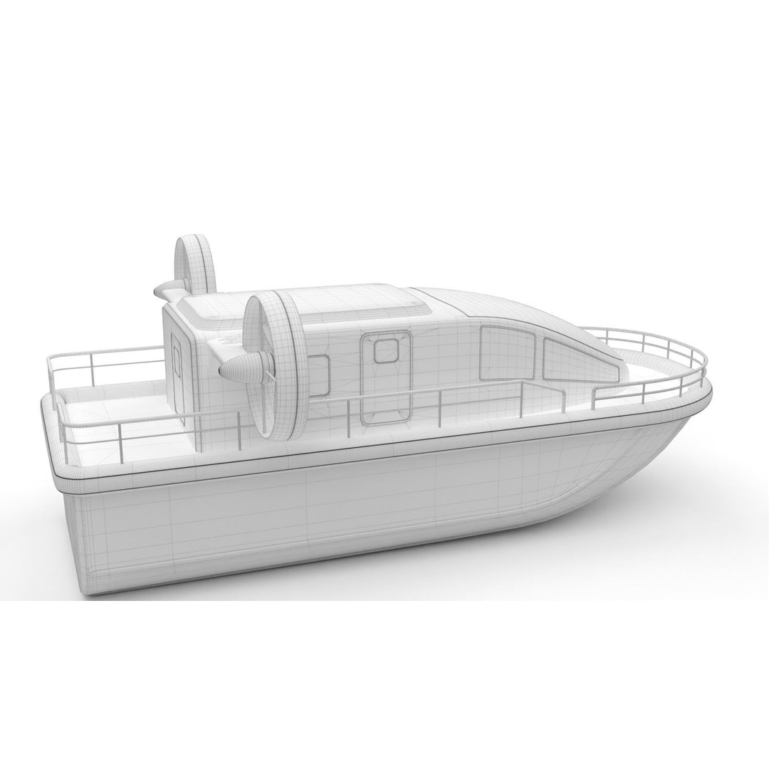 Airboat 3D Model – PBR Game-Ready Watercraft, FBX, OBJ - View 12