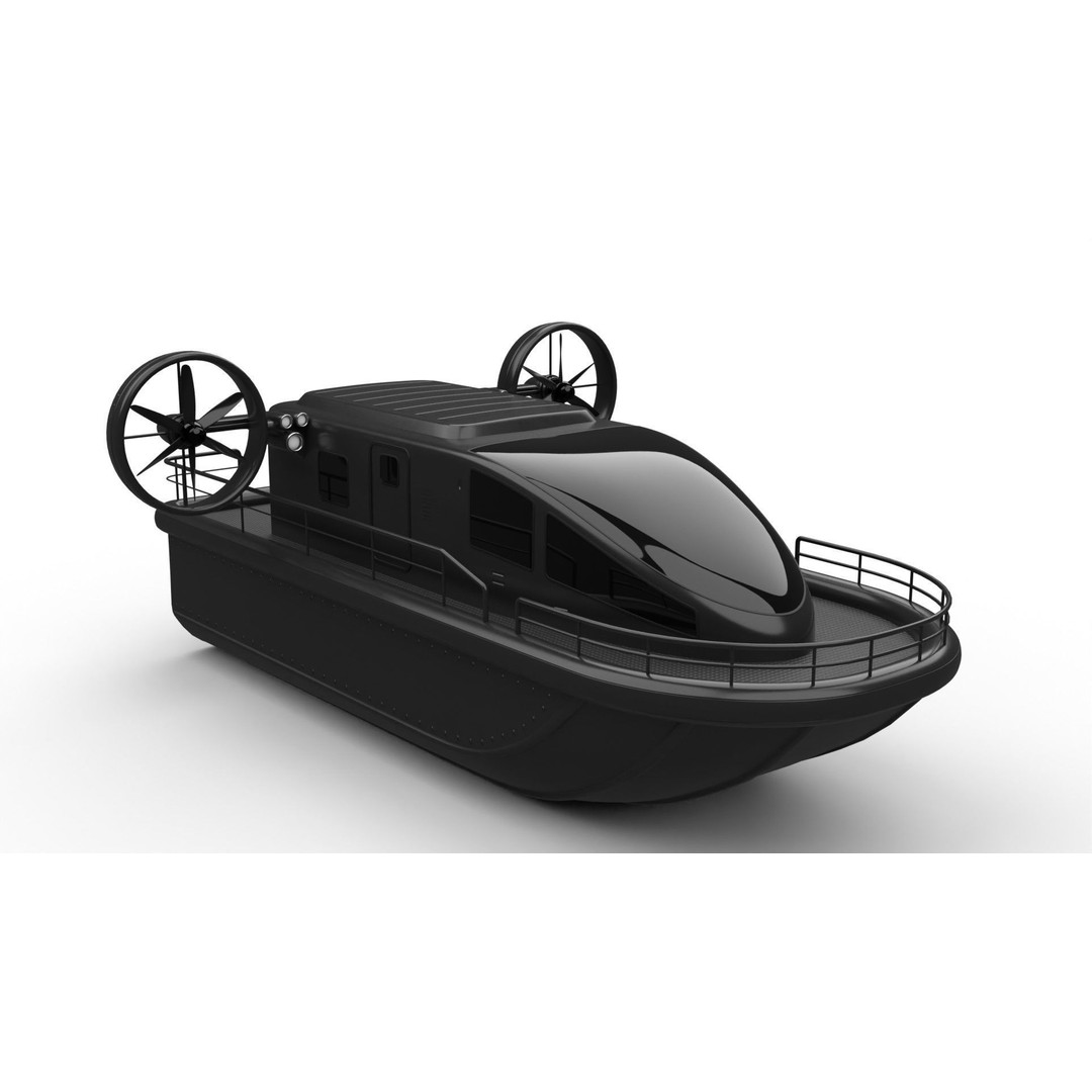 Airboat 3D Model – PBR Game-Ready Watercraft, FBX, OBJ - View 3