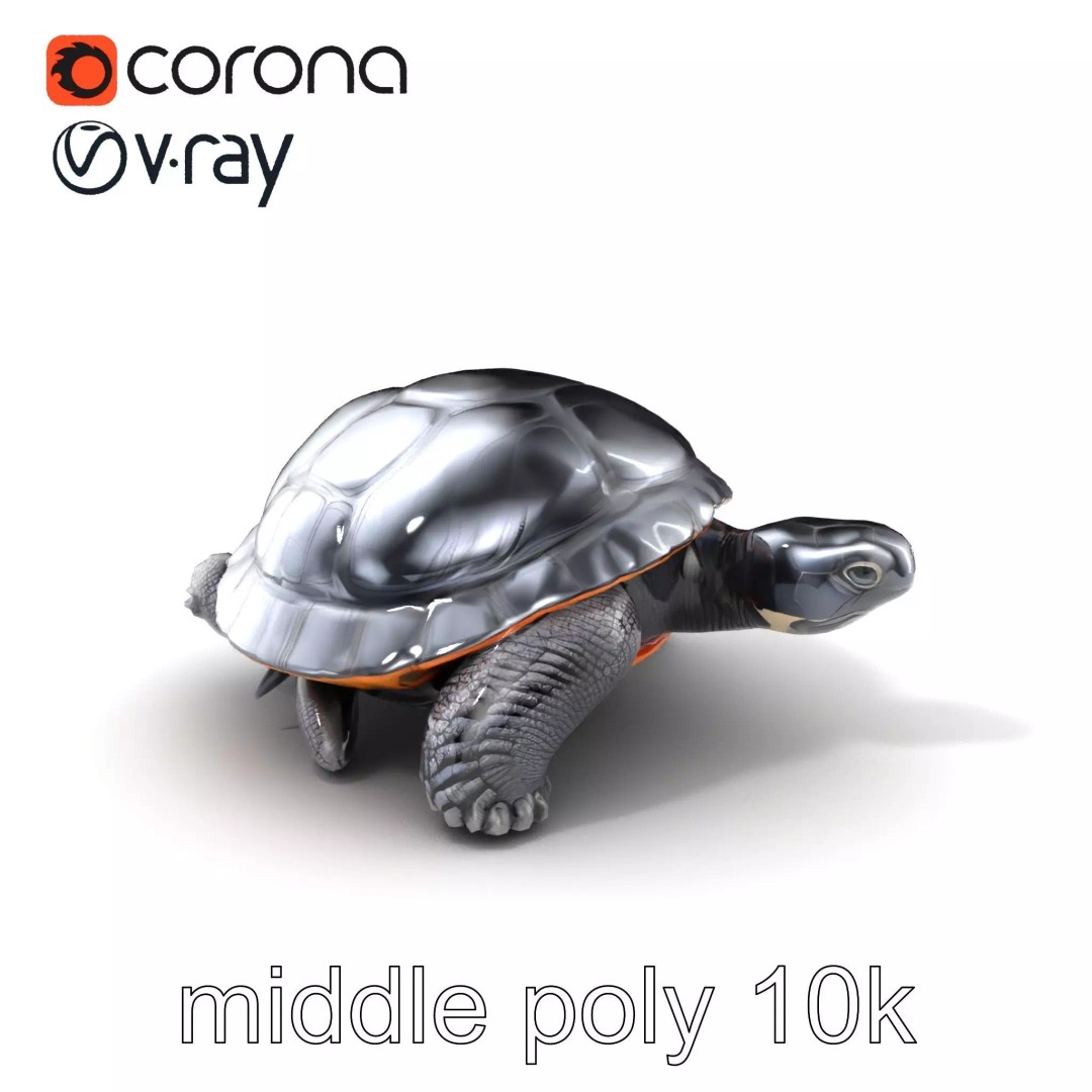 Leatherback Turtle 3D Model – Low Poly PBR Game Asset, FBX - View 2