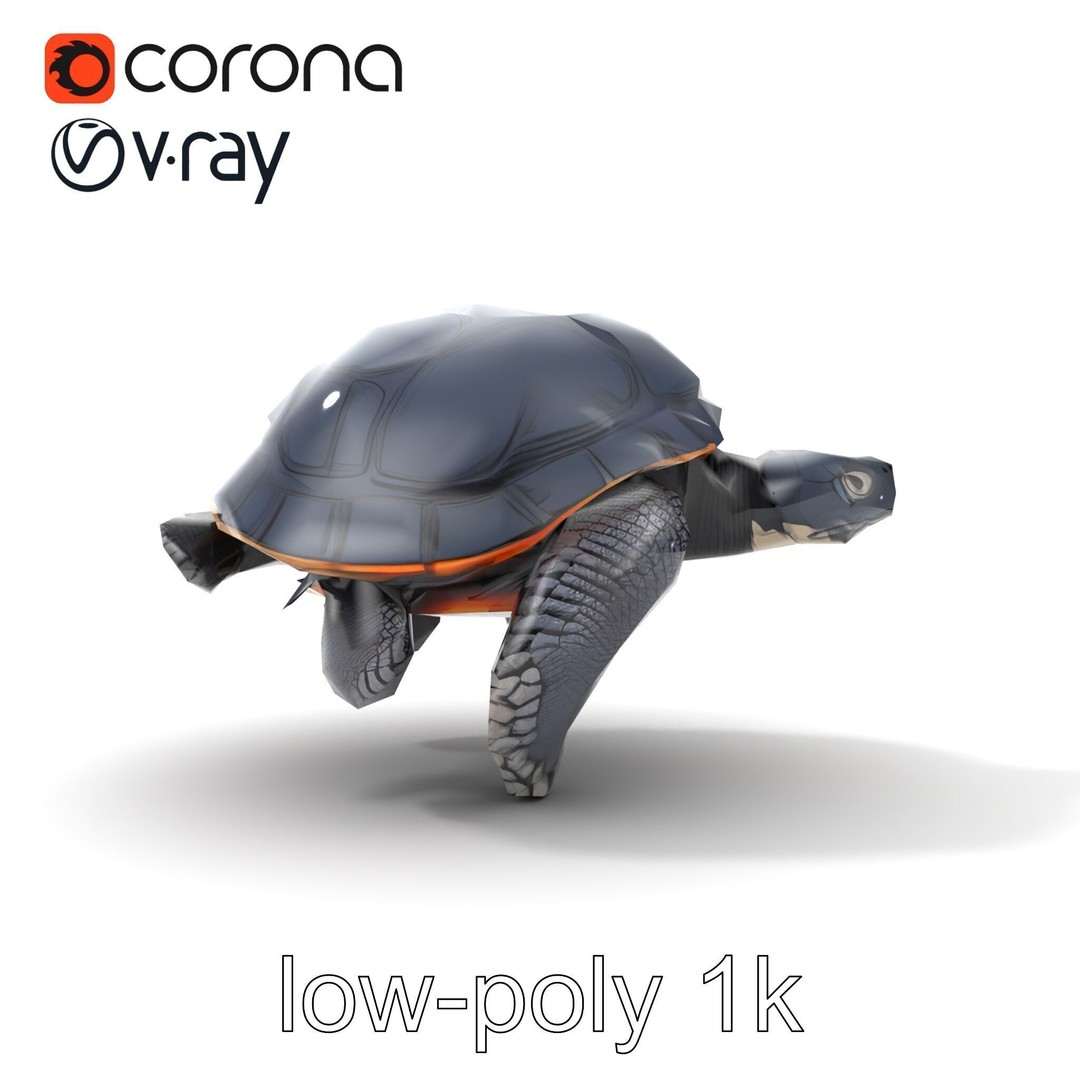 Leatherback Turtle 3D Model – Low Poly PBR Game Asset, FBX - View 26