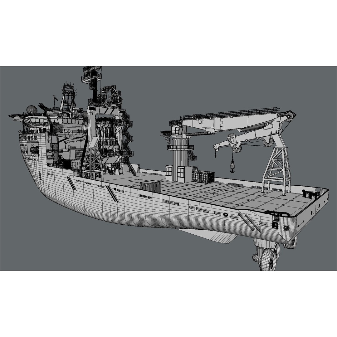 ULSTEIN SX121 Pipelay Vessel 3D Model – High-Detail Industrial Asset, FBX - View 8